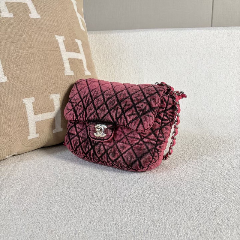 Chanel 水洗牛仔方胖子19*17*6 99新配件保卡塵袋-2