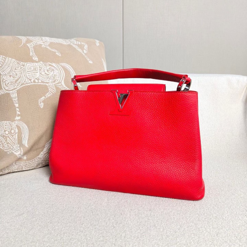 LVcapucines手提斜背包大號36*22*14  98新配件塵袋購證-3