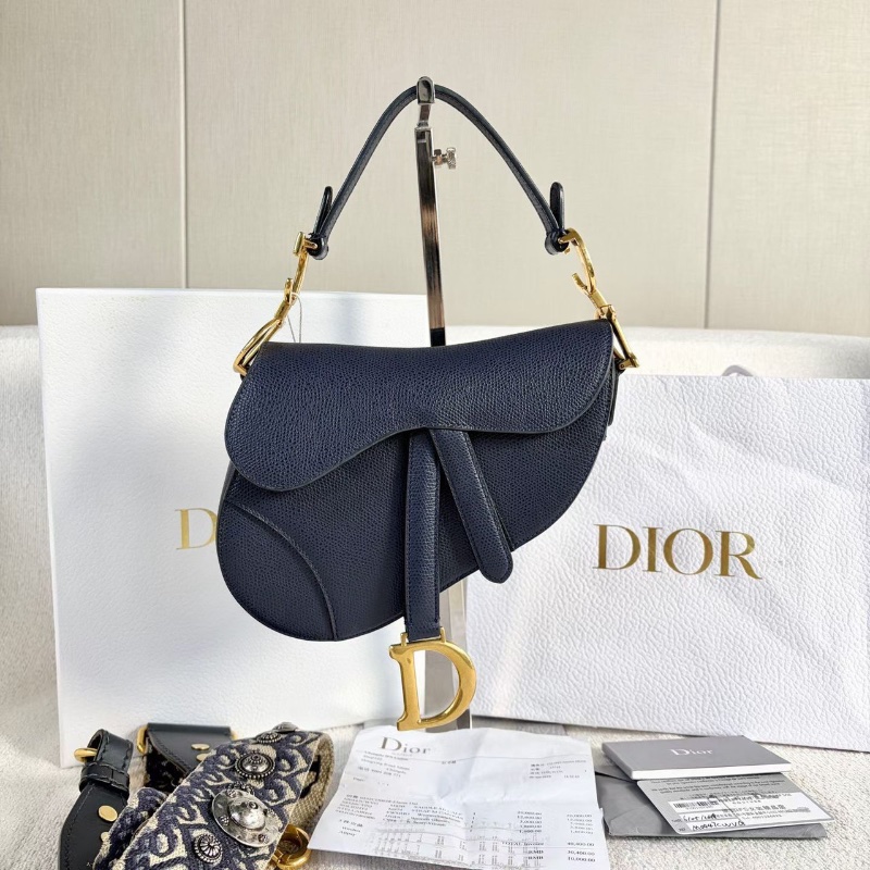 Dior 深藍色馬鞍肩背斜背包 小號 19*15*4 99新配件保卡盒子購證-1