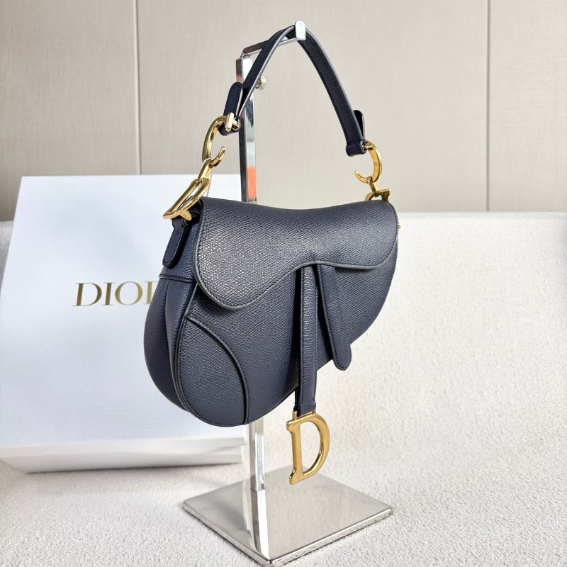 Dior 深藍色馬鞍肩背斜背包 小號 19*15*4 99新配件保卡盒子購證-3
