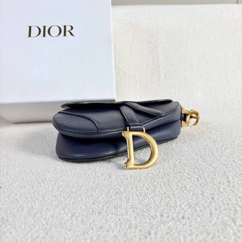 Dior 深藍色馬鞍肩背斜背包 小號 19*15*4 99新配件保卡盒子購證-4