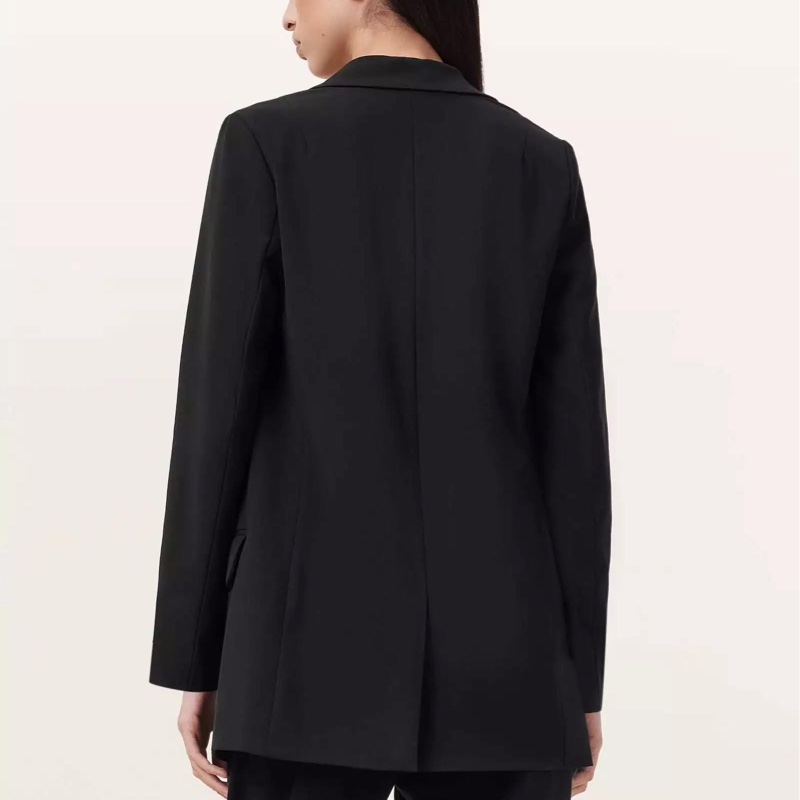 ALLSAINTS 深V領銀蒽點綴長版外套 黑色-1