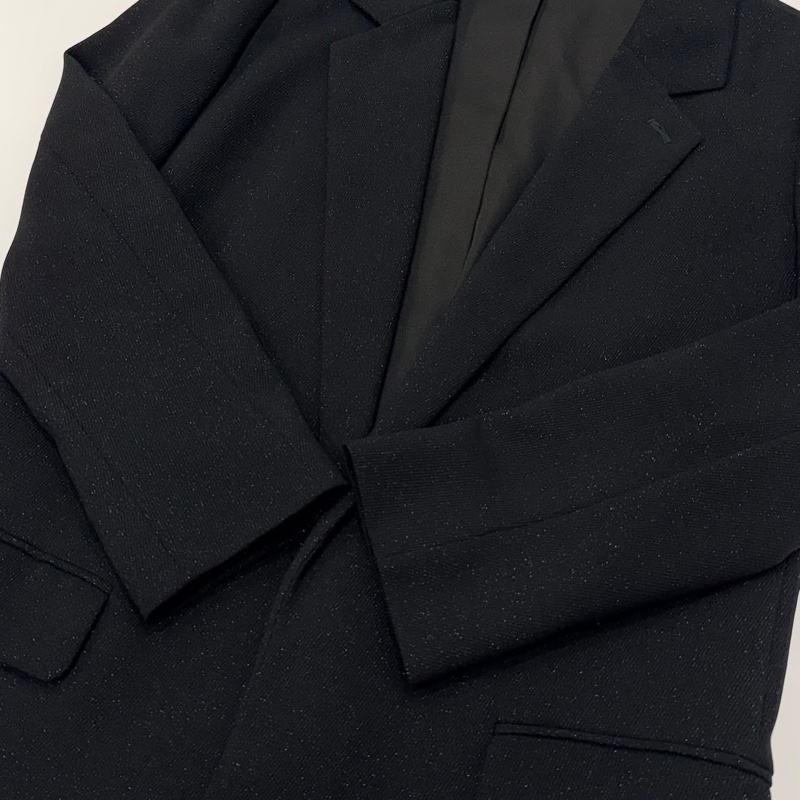 ALLSAINTS 深V領銀蒽點綴長版外套 黑色-5