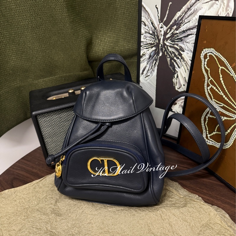 Dior CD Leather Backpack 迪奧中古金蛋書包/背包-0