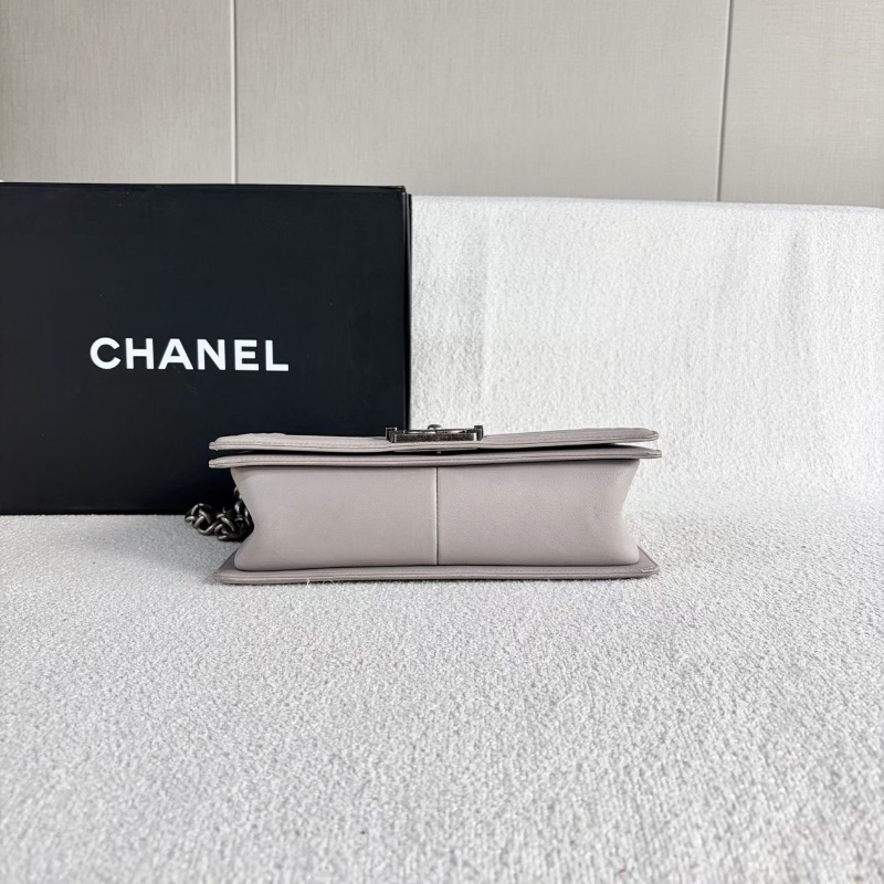 Chanel 灰色leboy鏈條包中號25*15*7.5 98新配件塵袋盒子-4