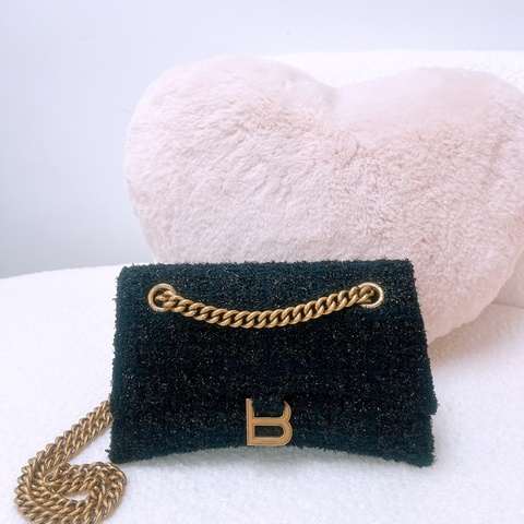 Balenciaga crush 小號黑色毛呢