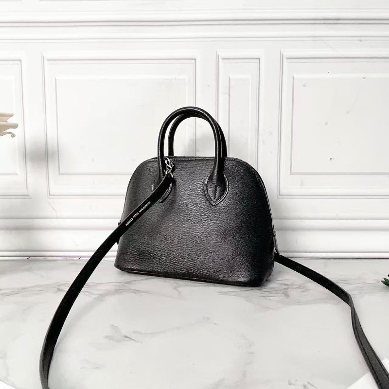 Hermes mini Bolide黑銀保齡球手提肩背包18×14×8  98新配件塵袋-3