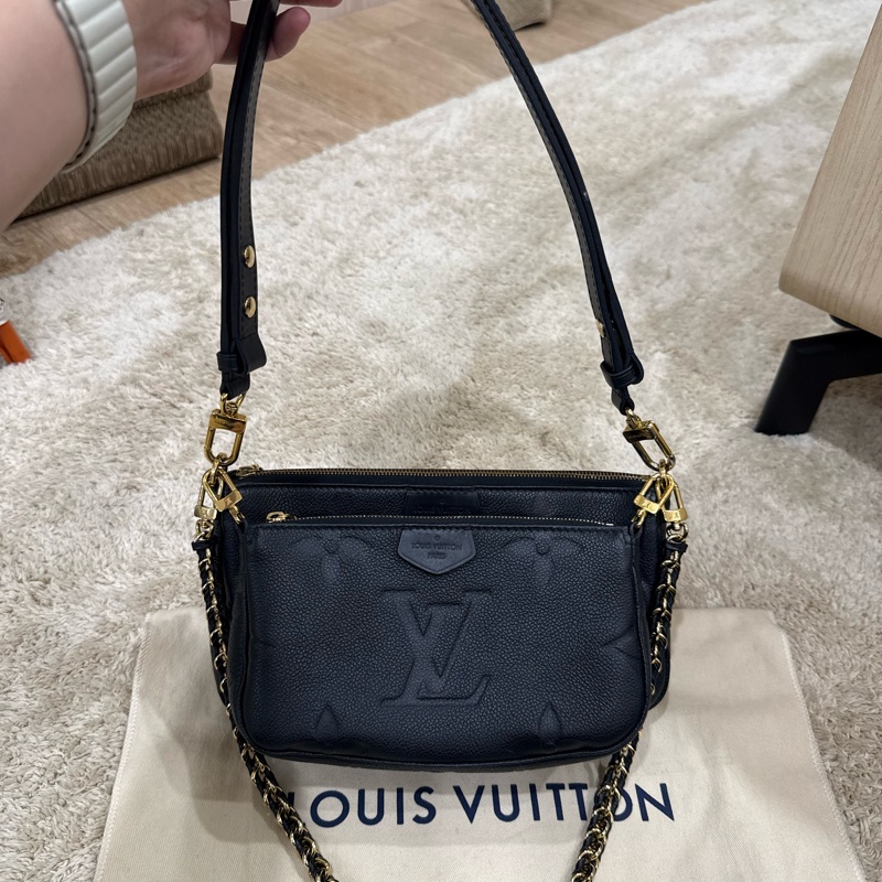 Louis Vuitton 黑色皮革multi pouchette包-5