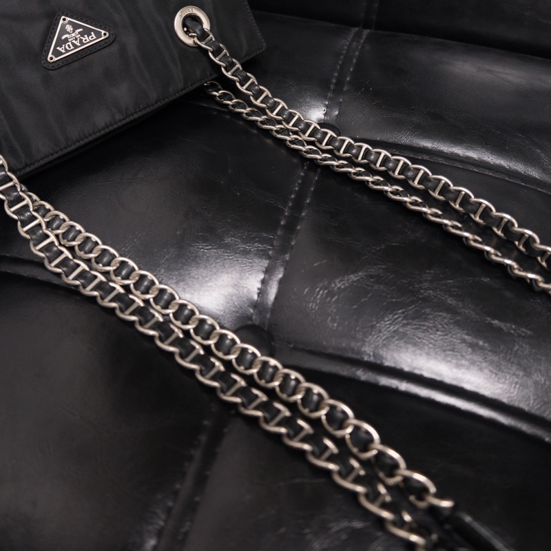 Prada Nylon Vintage Chain Bag 25 普拉特黑色中古尼龍降落傘/單肩包-6