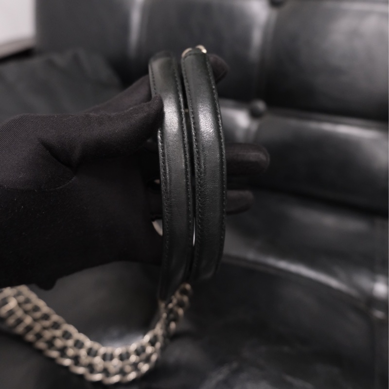 Prada Nylon Vintage Chain Bag 25 普拉特黑色中古尼龍降落傘/單肩包-11