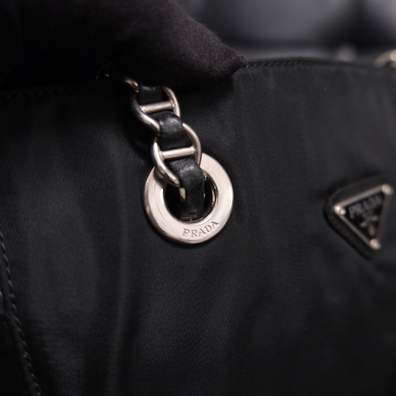 Prada Nylon Vintage Chain Bag 25 普拉特黑色中古尼龍降落傘/單肩包-21