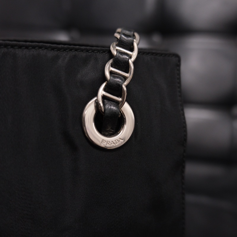 Prada Nylon Vintage Chain Bag 25 普拉特黑色中古尼龍降落傘/單肩包-24