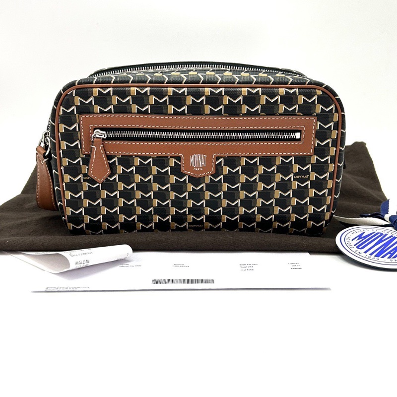 MOYNAT 棕色手提盥洗包 23*13*13 全新閒置配件塵袋購證-1