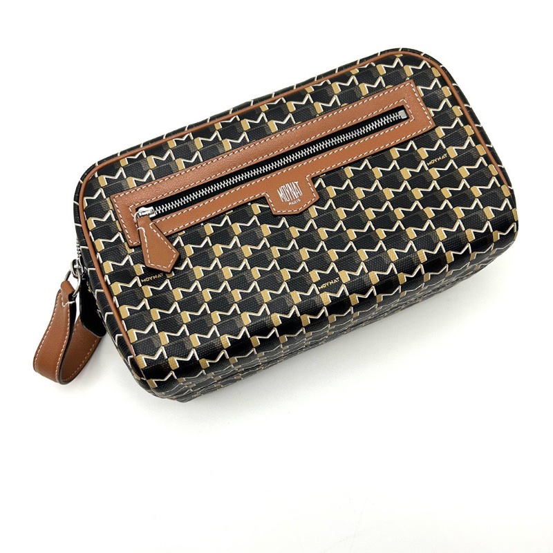 MOYNAT 棕色手提盥洗包 23*13*13 全新閒置配件塵袋購證-3