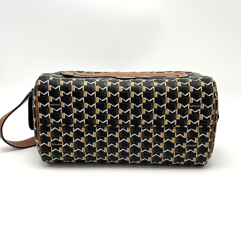 MOYNAT 棕色手提盥洗包 23*13*13 全新閒置配件塵袋購證-4