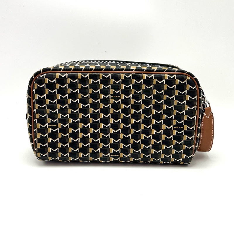 MOYNAT 棕色手提盥洗包 23*13*13 全新閒置配件塵袋購證-6