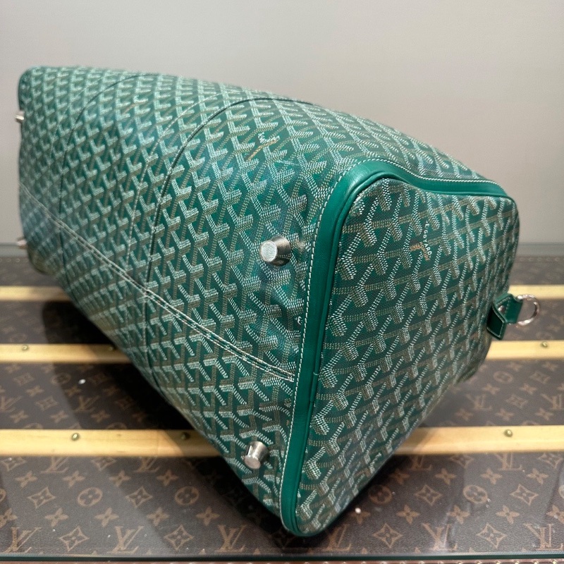 GOYARD 綠色Boston老花滿印手提斜背旅行袋52*25*25 98新配件塵袋-3