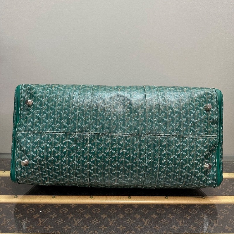 GOYARD 綠色Boston老花滿印手提斜背旅行袋52*25*25 98新配件塵袋-4