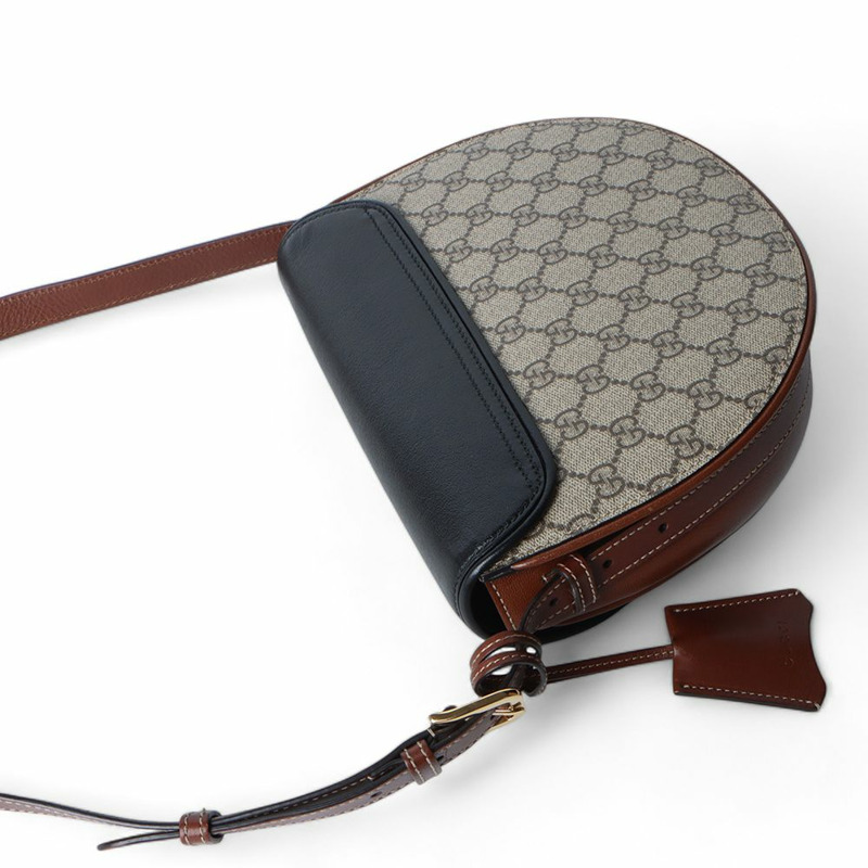 【包稅】GUCCI GG Supreme 鎖扣半月形斜背包 644524-2