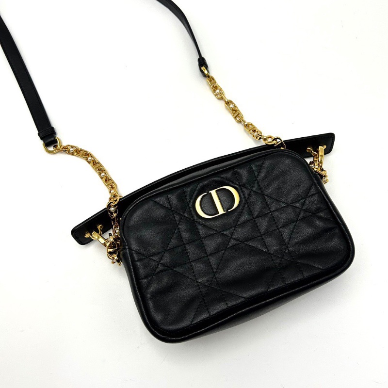 DIOR 黑金caro手提肩背斜背相機包19*12*6 98新配件塵袋-3