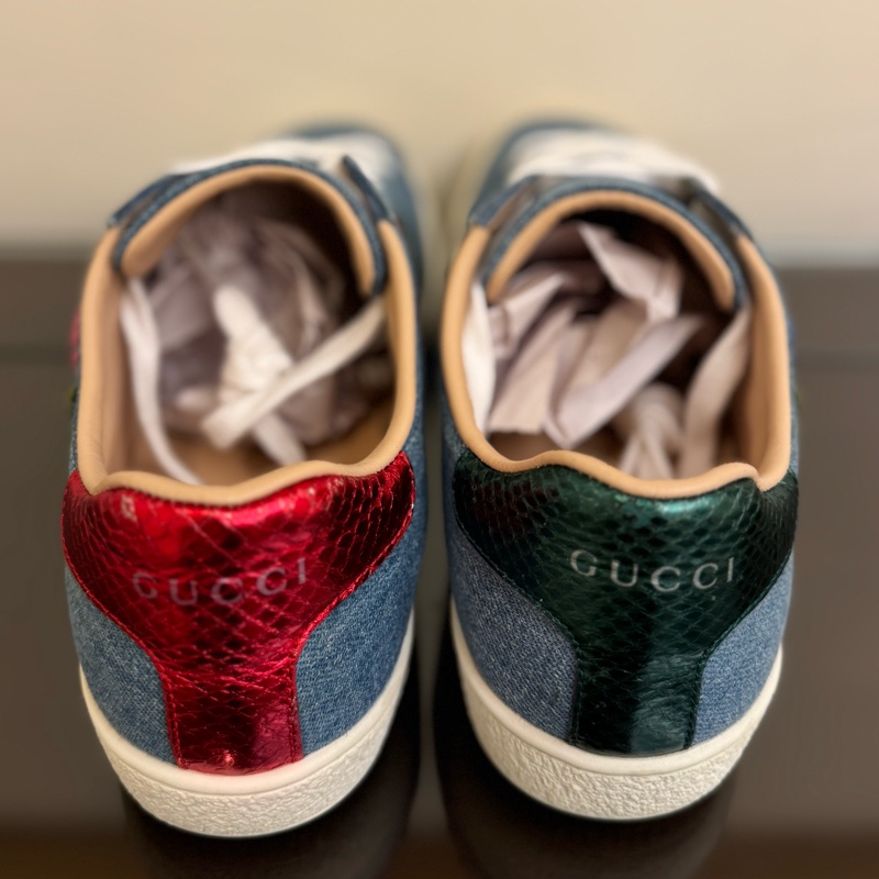 GUCCI HANA 系列刺繡牛仔休閒鞋-8