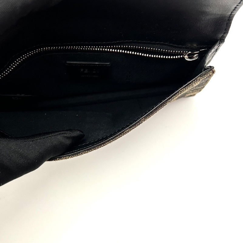 FENDI 經典老花銀扣mini法棍包16.5*10*1.5 98新配件塵袋-2
