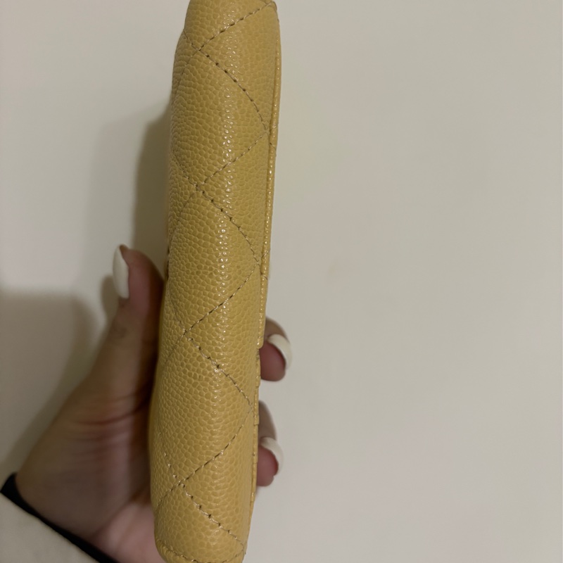 chanel 23B小雞黃芯片款L型卡片零錢包-14