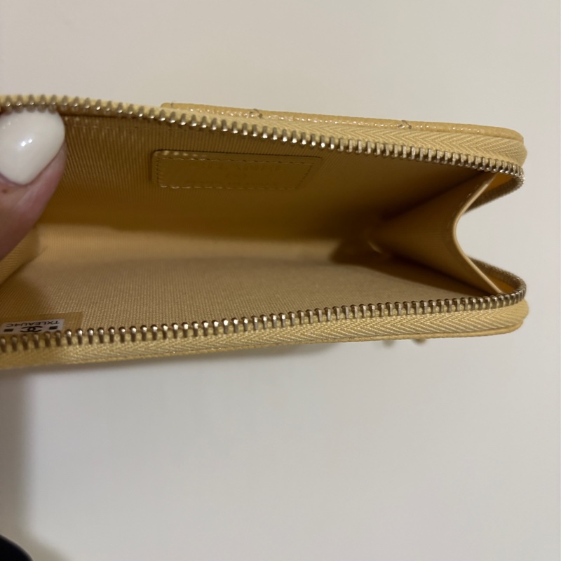 chanel 23B小雞黃芯片款L型卡片零錢包-15