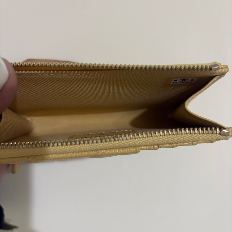 chanel 23B小雞黃芯片款L型卡片零錢包-16