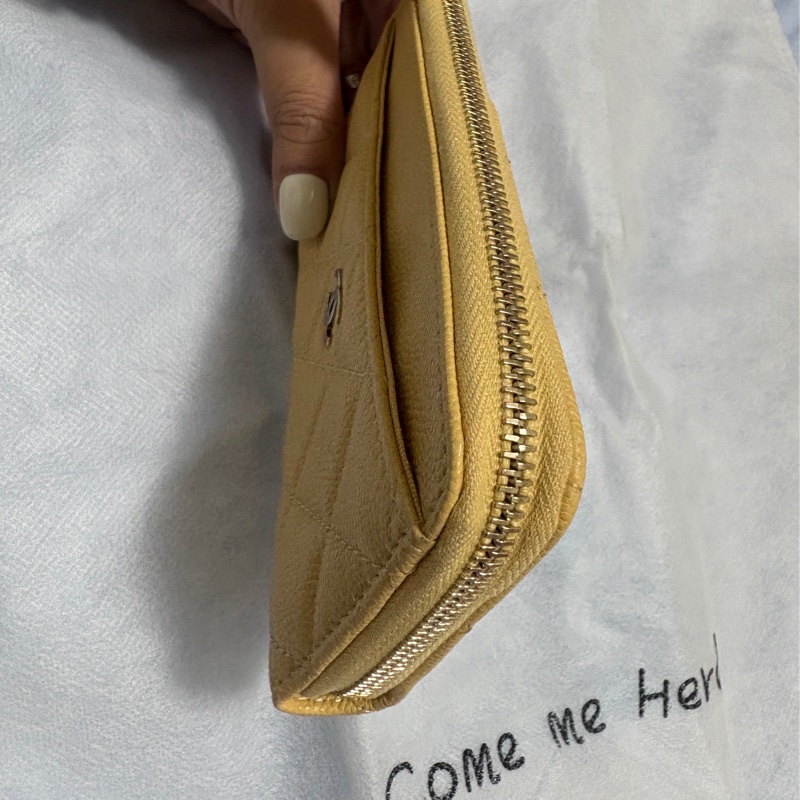 chanel 23B小雞黃芯片款L型卡片零錢包-18