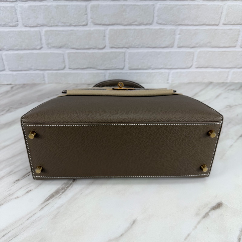 愛馬仕 Hermès Kelly28 Epsom 外縫 大象灰金釦 Kelly-8