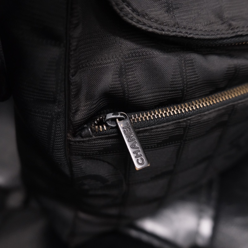 Chanel Travel Line Backpack 香奈兒中古黑色冰格書包/背包-24