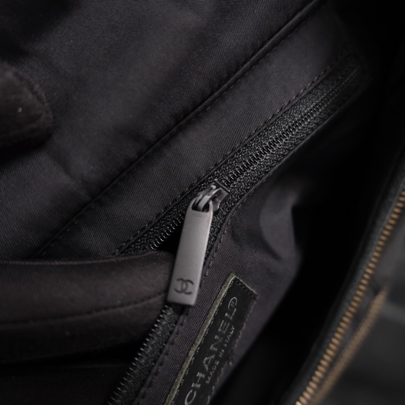 Chanel Travel Line Backpack 香奈兒中古黑色冰格書包/背包-26