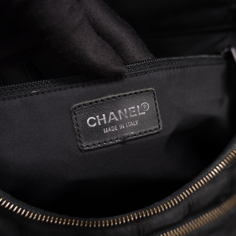 Chanel Travel Line Backpack 香奈兒中古黑色冰格書包/背包-27