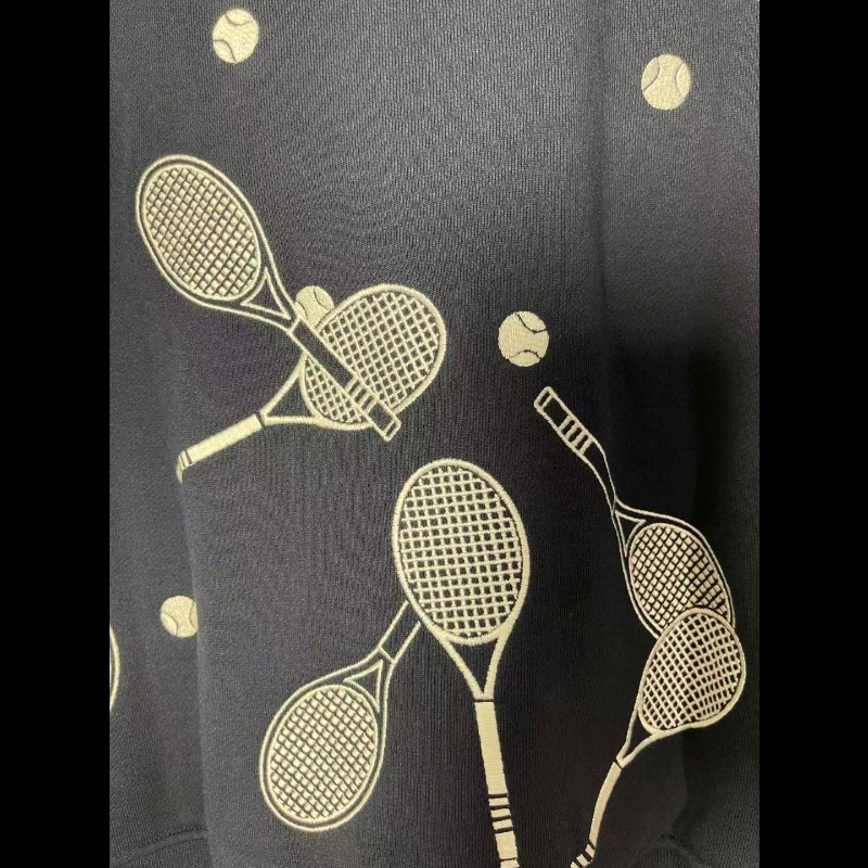 Thom Browne 海軍藍網球拍刺繡拉鍊飛行員外套 2碼-2