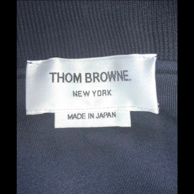 Thom Browne 海軍藍網球拍刺繡拉鍊飛行員外套 2碼-3