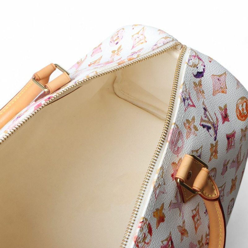 【包稅】LOUIS VUITTON Monogram Aquarelle Water Speedy 35 手提袋(含證書)/-6