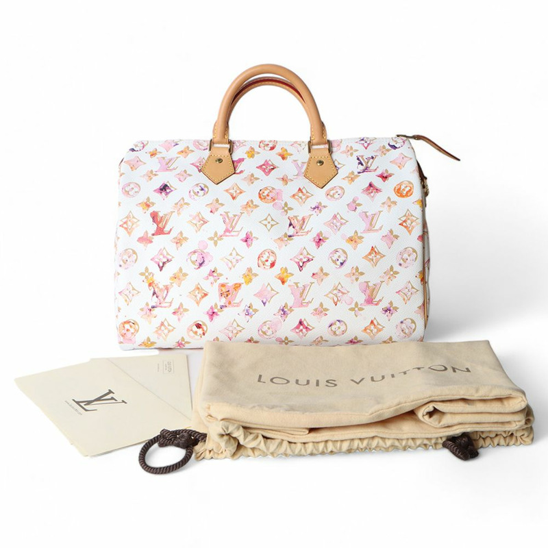 【包稅】LOUIS VUITTON Monogram Aquarelle Water Speedy 35 手提袋(含證書)/-7