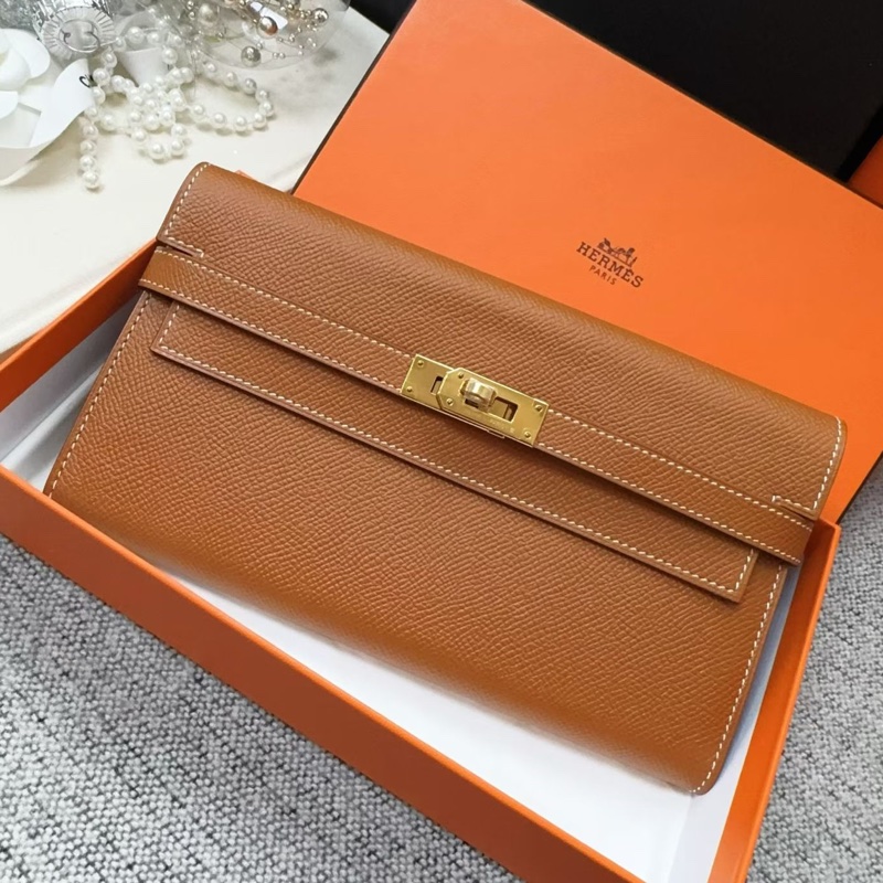 🌈Hermes🧡Kelly Wallet🧡金棕金扣🌟全新未使用🌈Epsom皮🌟長銀包🌟愛馬仕🌟-2
