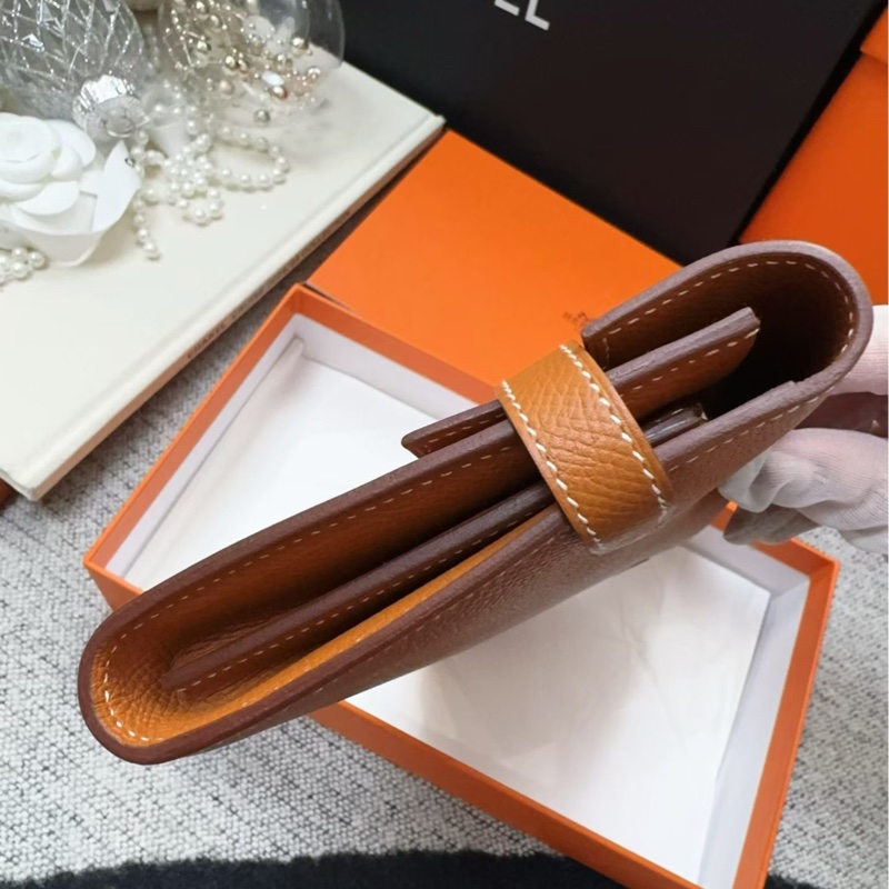 🌈Hermes🧡Kelly Wallet🧡金棕金扣🌟全新未使用🌈Epsom皮🌟長銀包🌟愛馬仕🌟-6