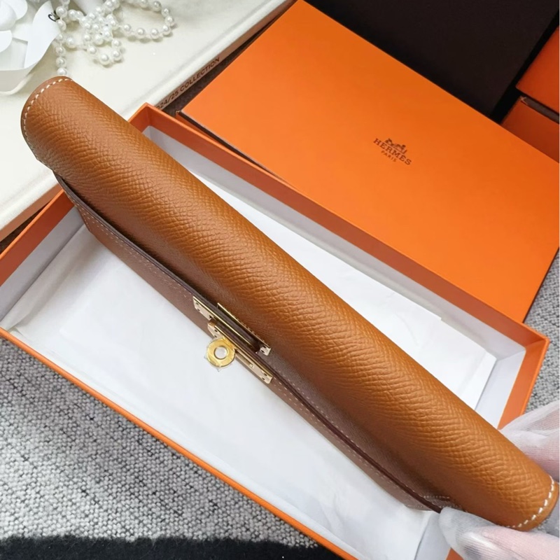 🌈Hermes🧡Kelly Wallet🧡金棕金扣🌟全新未使用🌈Epsom皮🌟長銀包🌟愛馬仕🌟-7