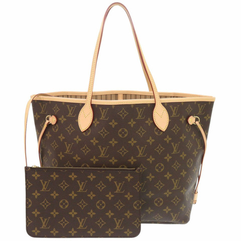 全新未使用路易威登 Neverfull MM Monogram 玫瑰米色手提包 M46975 LV 0473LOUIS VUITTON