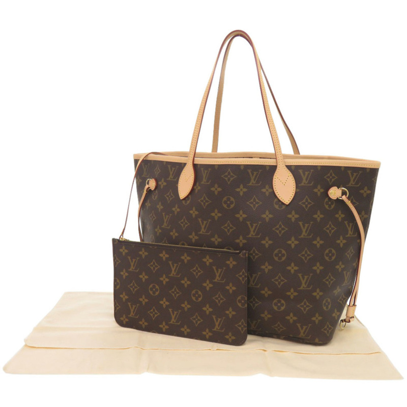 全新未使用路易威登 Neverfull MM Monogram 玫瑰米色手提包 M46975 LV 0473LOUIS VUITTON-1