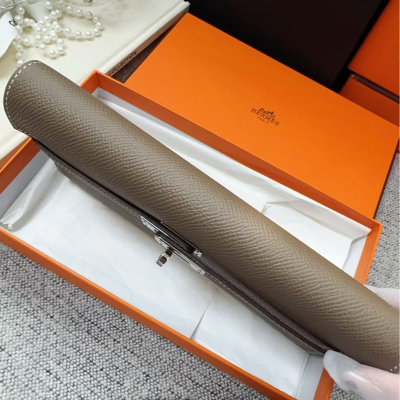 🌈Hermes🧡Kelly Wallet🧡大象灰銀扣🌟未使用閑置🌈Epsom皮🌟長銀包🌟愛馬仕🌟-6