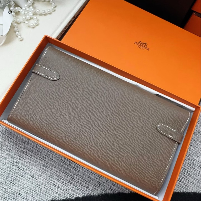 🌈Hermes🧡Kelly Wallet🧡大象灰銀扣🌟未使用閑置🌈Epsom皮🌟長銀包🌟愛馬仕🌟-7