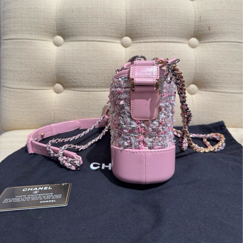 【97%新 ✨ 全網最低價!】Chanel 香奈兒 流浪包 小號 粉色 毛呢-2