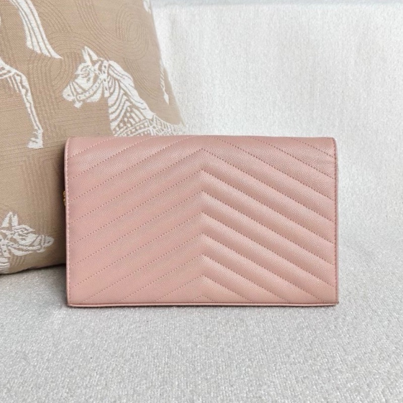 【98%新 ✨ 全網最低價！】YSL聖羅蘭信封鏈條包中號色 荔枝牛皮  粉色金扣 荔枝皮 少拉鍊頭-2