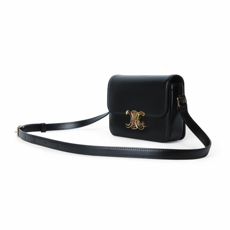 【包稅】CELINE Celine 188423BF4 Tiny Triomphe 亮面小牛皮斜背包/32333--1