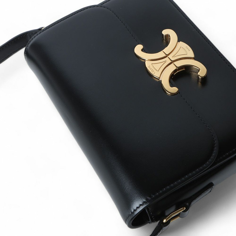 【包稅】CELINE Celine 188423BF4 Tiny Triomphe 亮面小牛皮斜背包/32333--3