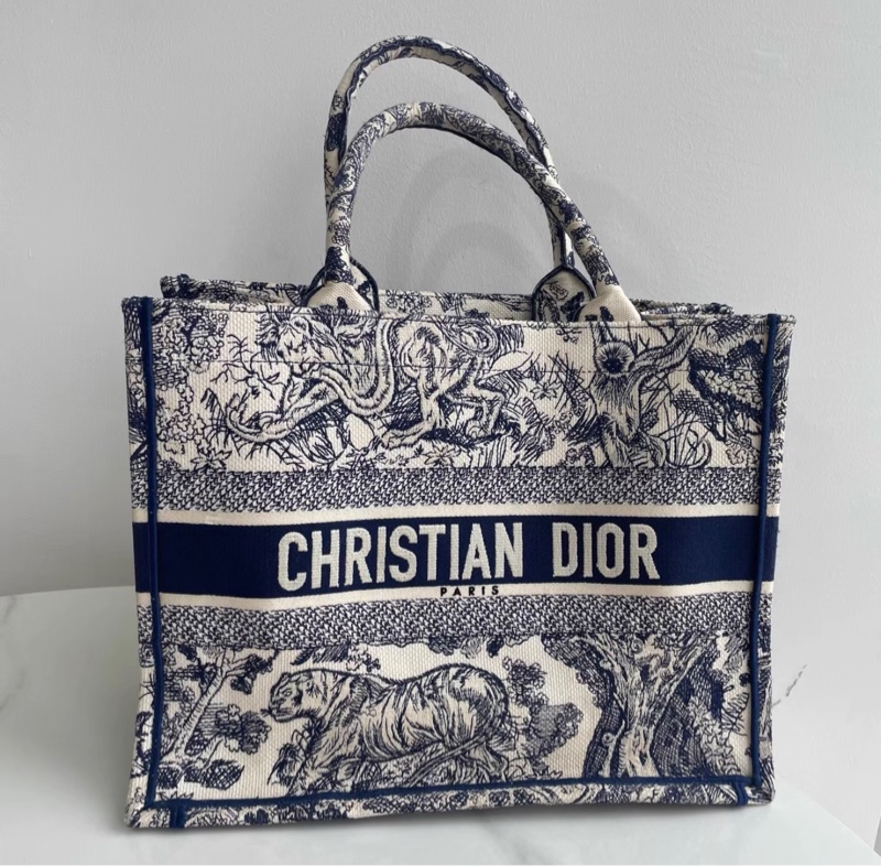 【97%新 ✨ 全網最低價！】Dior Book Tote動物園托特 中號 藍白配色-0